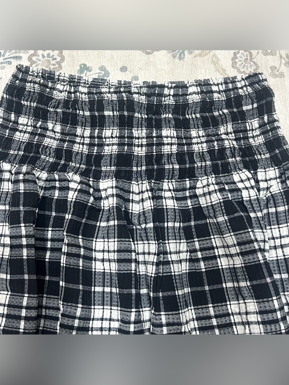 Madewell Smocked-Waist Maxi Skirt in Plaid Black / White Size Small - Picture 10 of 12